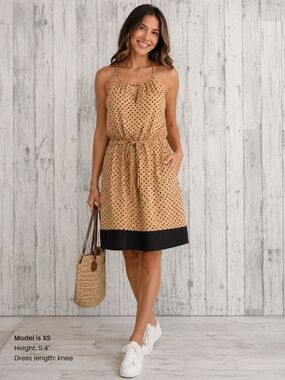 Bar III Drawstring Waist High/Low Sleeveless Dress Extra Small